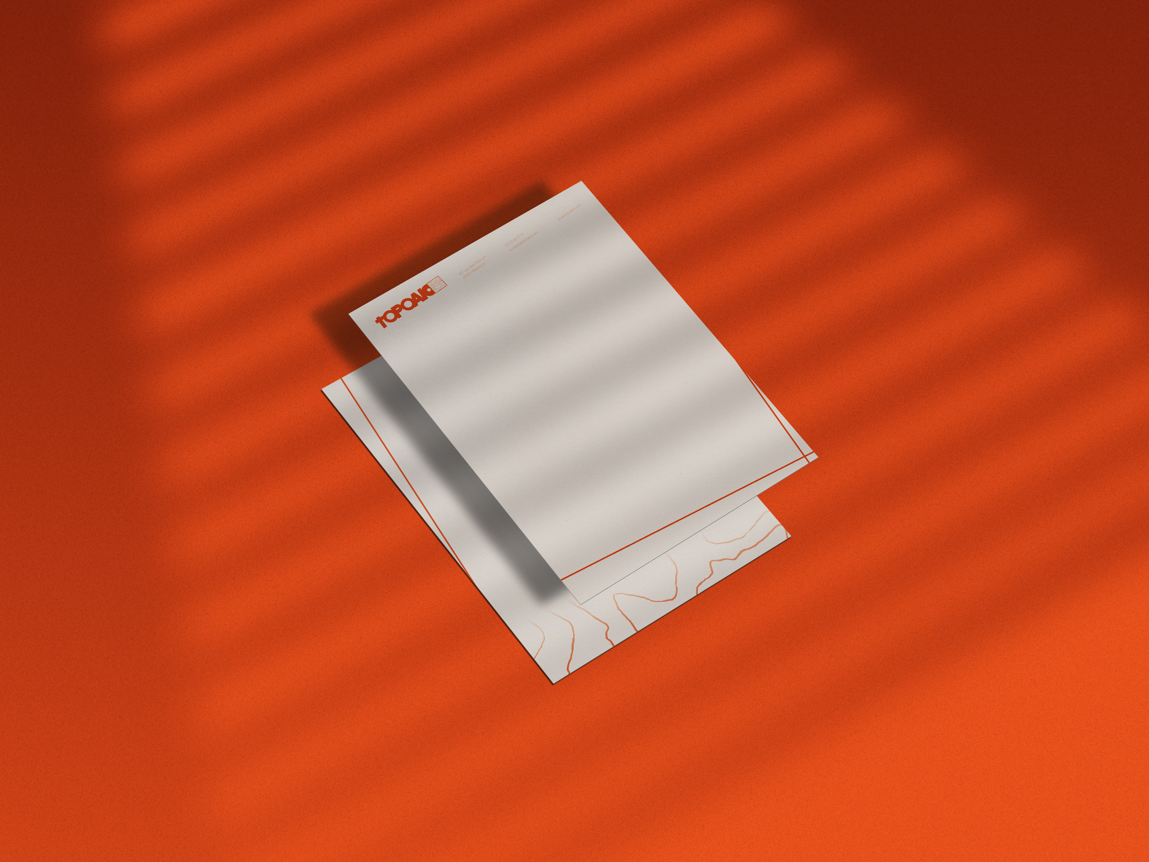 A4 flyer mockup with shadow overlay